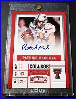 Rc Patrick Mahomes II Auto 2017 Contenders Mahomes Auto Rookie Signed Autograph