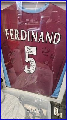 Rio Ferdinand Signed and Framed Shirt New