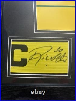 Rivaldo #10 Brazil Hand Signed Captains Armband Display Frame with Photo Proof