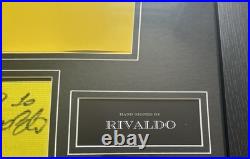 Rivaldo #10 Brazil Hand Signed Captains Armband Display Frame with Photo Proof