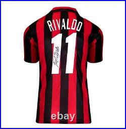 Rivaldo Signed AC Milan Shirt Home, Retro Autograph Jersey