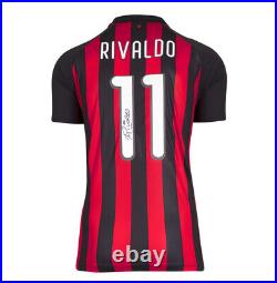Rivaldo Signed AC Milan Shirt Number 11 Autograph Jersey