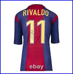Rivaldo Signed Barcelona Shirt 1998-99, Number 11, Original Nike Autograph