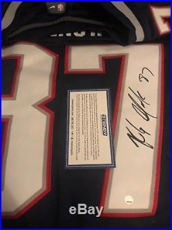 Rob Gronkowski Signed New England Patriots On Field Nike Jersey Steiner COA Auto