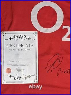 Robert Pires Signed Arsenal 7 Football Shirt See Proof Invincibles Gunners