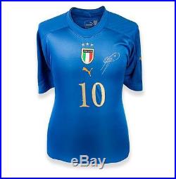 Roberto Baggio Front & Back Signed Italy 2004 Home Shirt Autograph Jersey