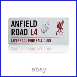 Roberto Firmino Hand Signed'Anfield Road' Metal Plaque