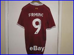 Roberto Firmino Signed Liverpool FC 2017/18 Season Home Shirt Name & Number