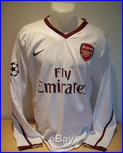 Robin Van Persie Worn Signed 2008 Arsenal Champions League Shirt AFTAL/UACC RD