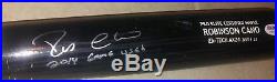 Robinson Cano incredible 2014 signed axis game used bat yankees maribers jeter
