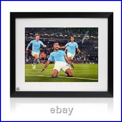 Rodri Signed Manchester City Football Photo Champions League Goal. Framed