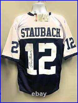 Roger Staubach Dallas Signed Autograph Throwback Custom Jersey JSA Witnessed Cer
