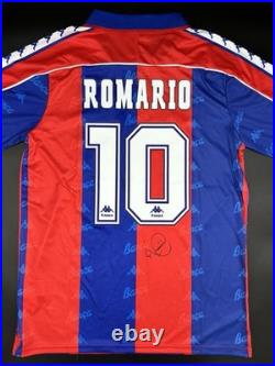 Romario Signed Barcelona Home Shirt With EXACT PROOF/COA