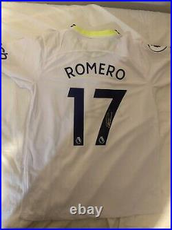 Romero Signed Tottenham Hotspur Home Shirt 22-23 With Proof
