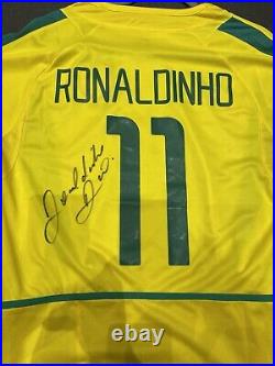 Ronaldinho 2002 WC Signed Shirt Inc COA