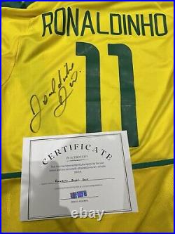 Ronaldinho 2002 WC Signed Shirt Inc COA