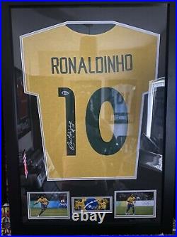 Ronaldinho Hand Signed And Framed Shirt