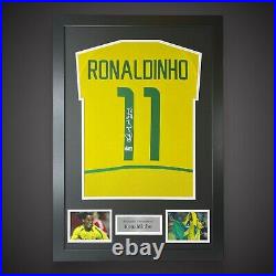 Ronaldinho Hand Signed Brazil Football Shirt Framed With COA £450