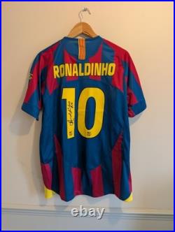 Ronaldinho Signed Barcelona Shirt Printed Autograph