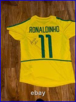 Ronaldinho Signed Brazil Home Shirt