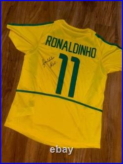 Ronaldinho Signed Brazil Home Shirt