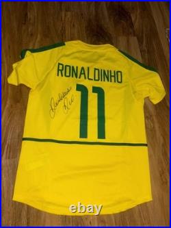 Ronaldinho Signed Brazil Home Shirt With Coa Included