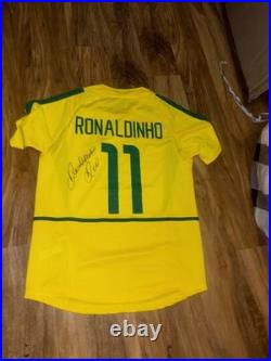 Ronaldinho Signed Brazil Home Shirt With Coa Included