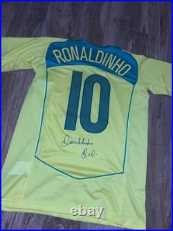 Ronaldinho Signed Brazil Home Shirt jersey With COA included Ronaldinho Signed Brazil Home Shirt jersey With COA included