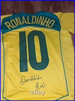 Ronaldinho Signed Brazil Home Shirt jersey With COA included