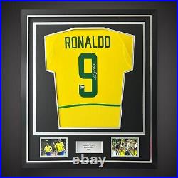 Ronaldo Nazario Signed & Deluxe Framed Brazil Shirt With COA £475