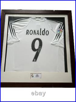 Ronaldo Nazario Signed Framed Real Madrid Shirt COA