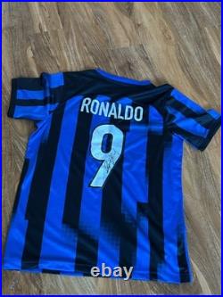 Ronaldo Nozario Signed Inter Milan Home Shirt With Coa Included #9