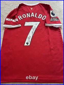 Ronaldo Signed Man United Shirt And Matching Coa