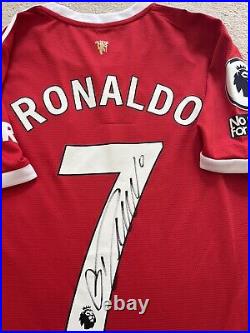 Ronaldo Signed Man United Shirt And Matching Coa