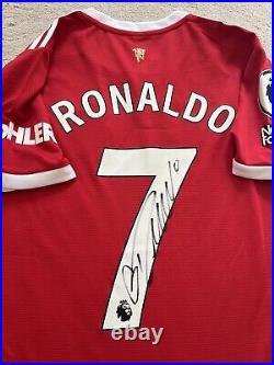 Ronaldo Signed Man United Shirt And Matching Coa