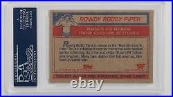 Rowdy Roddy Piper Signed 1985 Topps WWF Rookie Card #7 PSA/DNA COA RC WWE Legend