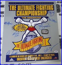 Royce Gracie Ken Shamrock Pat Smith +4 Signed UFC 1 16x20 Photo PSA/DNA Poster