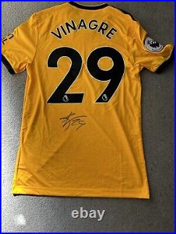 Ruben Vinagre Wolves FC Signed Match Worn Home Shirt With COA