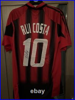 Rui Costa Signed Ac Milan Shirt With COA Portugal Benfica