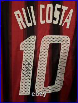 Rui Costa Signed Ac Milan Shirt With COA Portugal Benfica