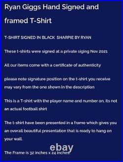Ryan Giggs Hand Signed T-shirt Framed £135