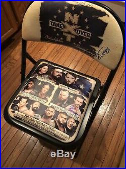 SIGNED WWE NXT TakeOver Philadelphia Ringside Chair CHAMPA GARGANO COLE