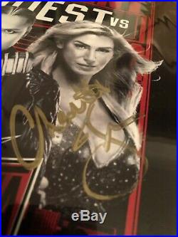 SIGNED WWE Wrestlemania 35 Poster Becky Lynch Autograph Ronda Charlotte
