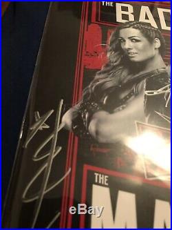 SIGNED WWE Wrestlemania 35 Poster Becky Lynch Autograph Ronda Charlotte