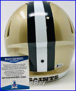 Saints Alvin Kamara Signed w ROY 17 FS Replica Speed Helmet Beckett BAS Auto