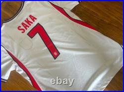 Saka Signed England Home Shirt With COA Included