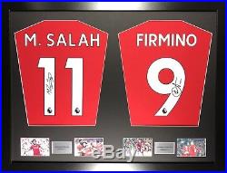 Salah and Firmino Liverpool framed signed shirt display