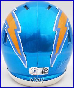 Sale! Justin Herbert Autographed Chargers Flash Blue Mini Helmet Beckett 197100
