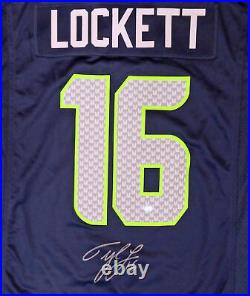 Seahawks Tyler Lockett Autographed Signed Blue Nike Jersey L Mcs Holo 159142