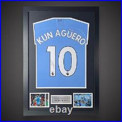 Sergio Aguero Hand Signed And Framed Manchester City Football Shirt £279